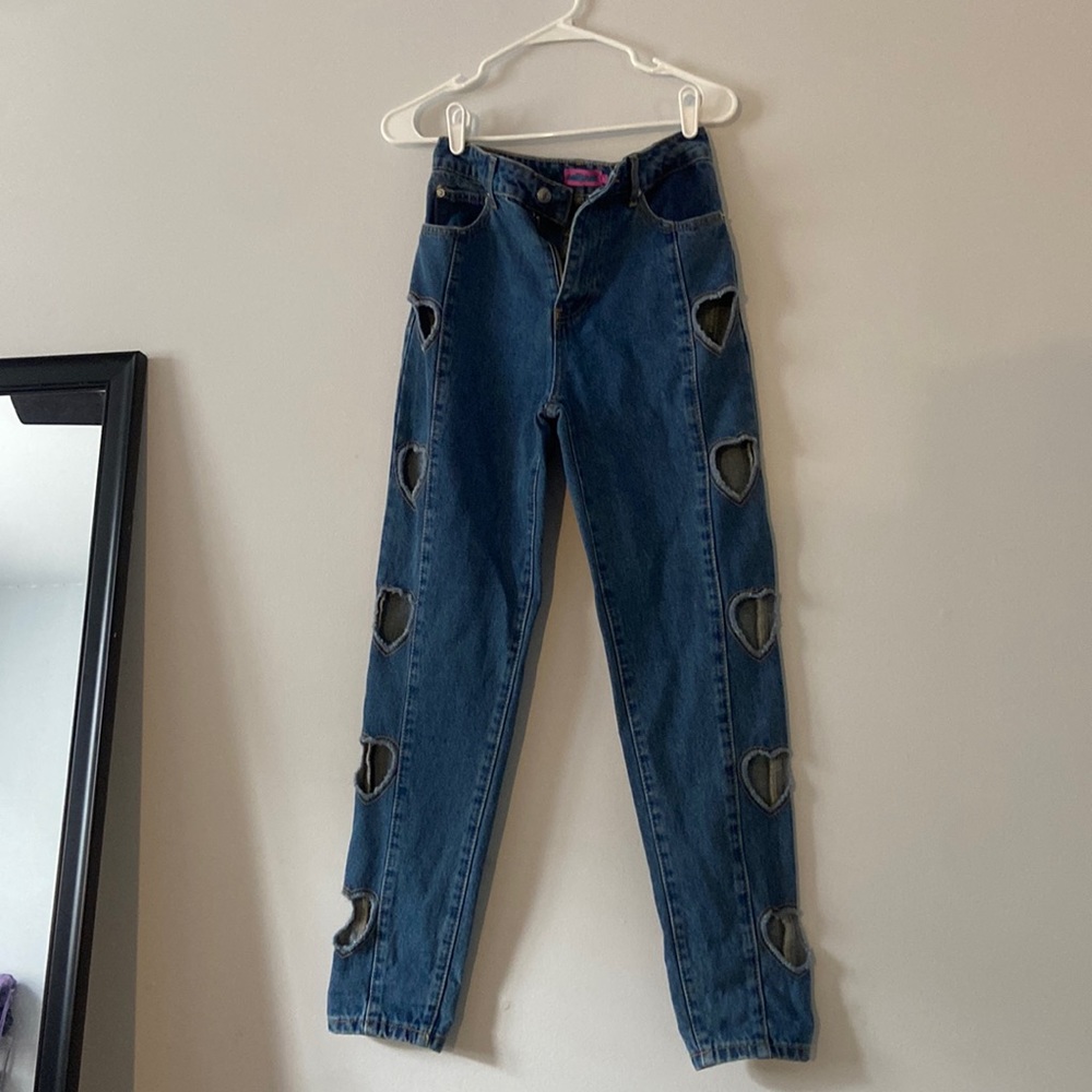 Edikted heart shaped jeans, size small